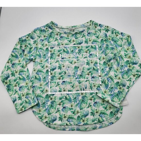 Mayoral Girls Long Sleeve Floral Leaf Print Mesh Shirt Top 4T Holidays Team 27 - Picture 1 of 10